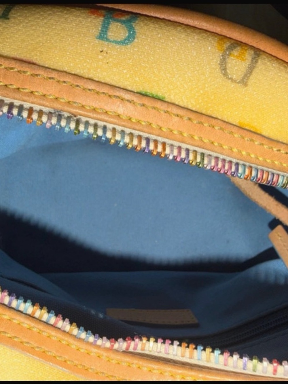 Dooney & Bourke Vintage “It” Y2K Multicolor DB Logo Satchel Top Handle - Picture 7 of 11